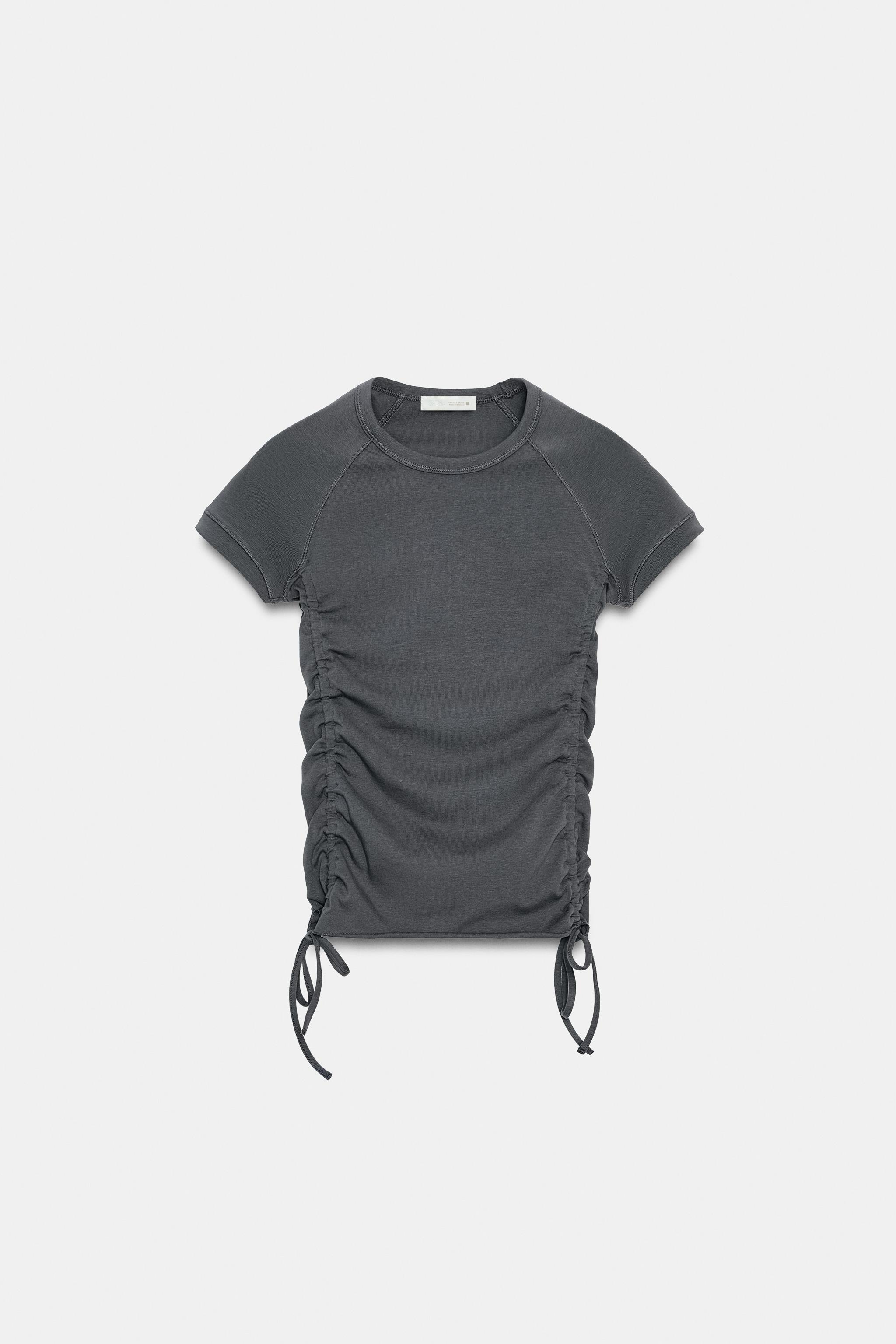ADJUSTABLE RUCHED T-SHIRT